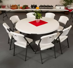 round table with setup 1712683079 60" Round Table (seats 8 guests)