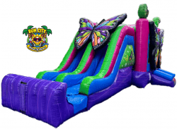 slide with bumper wht 1733273988 3D Butterfly Dual Lane Combo with Bumper