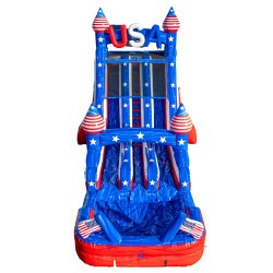 18 ft Party in the USA Water Slide Dual Lane